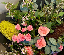 Load image into Gallery viewer, Close up of roses and other blooms in A Very Aussie Valentine Bouquet
