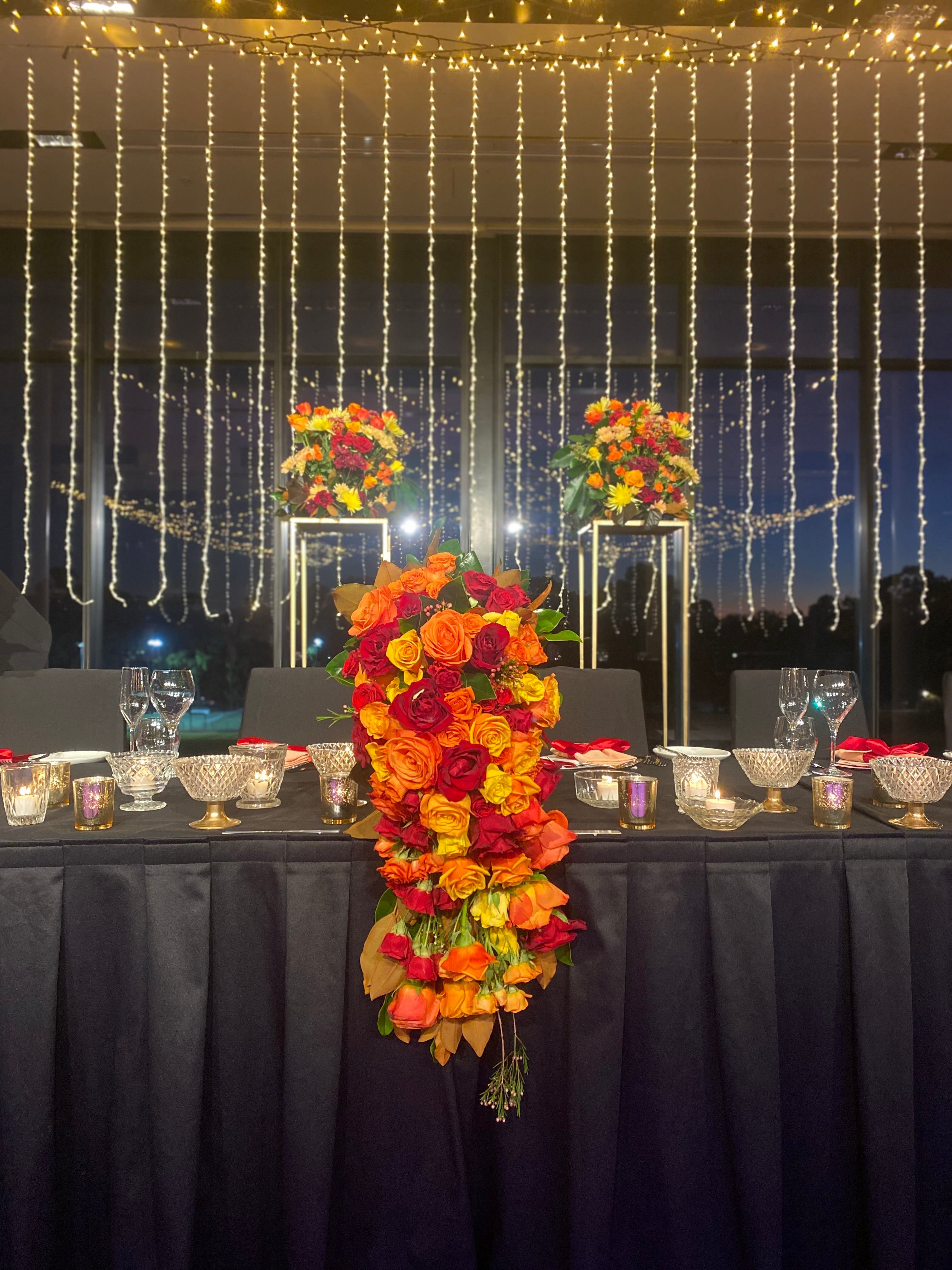 Red and yellow wedding decorations | Honestweddingadvice.com